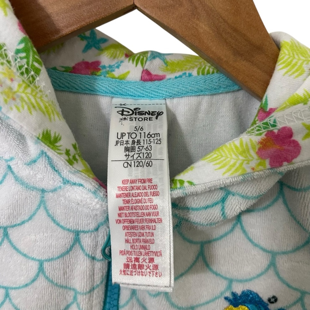 Disney Store Ariel Little Mermaid Hooded Swim Cover Up Dress Girls Size 5/6 - Picture 2 of 4